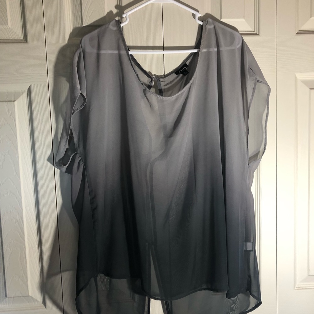 Never worn split back sheer top